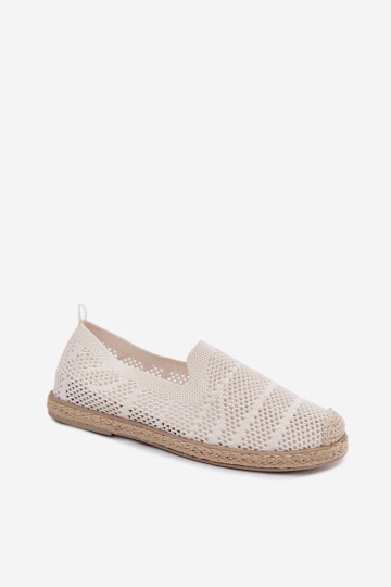 Candessa moteriškos ažūrinės audinio espadrilės šviesiai smėlio spalvos