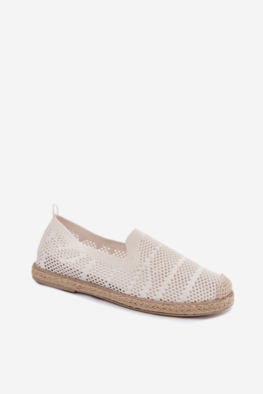 Candessa moteriškos ažūrinės audinio espadrilės šviesiai smėlio spalvos