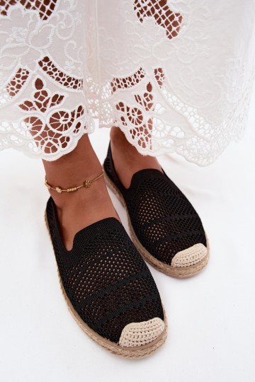„Candessa“ juodos ažūrinės espadrilės moterims