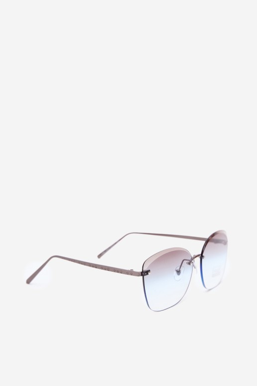 Be rėmelių akiniai nuo saulės su UV 400 filtru, mėlyni