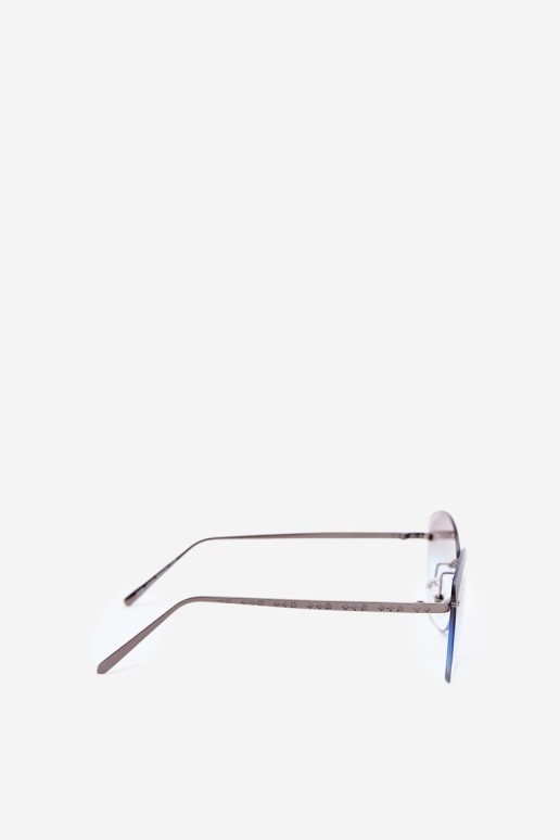 Be rėmelių akiniai nuo saulės su UV 400 filtru, mėlyni