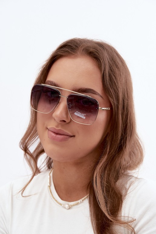 Violetiniai piloto akiniai nuo saulės su UV 400 apsauga