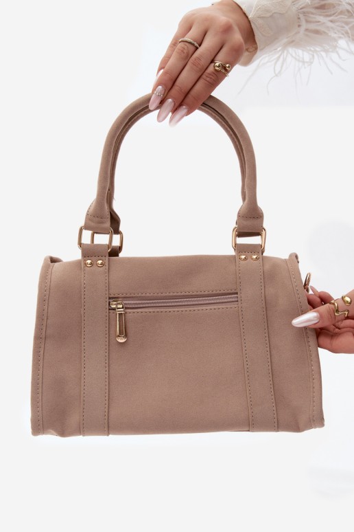 Flora&Co smėlio spalvos zomšinė moteriška rankinė Lendra