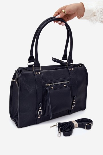 Flora&Co didelė tamsiai mėlyna odinė Nolita rankinė 2