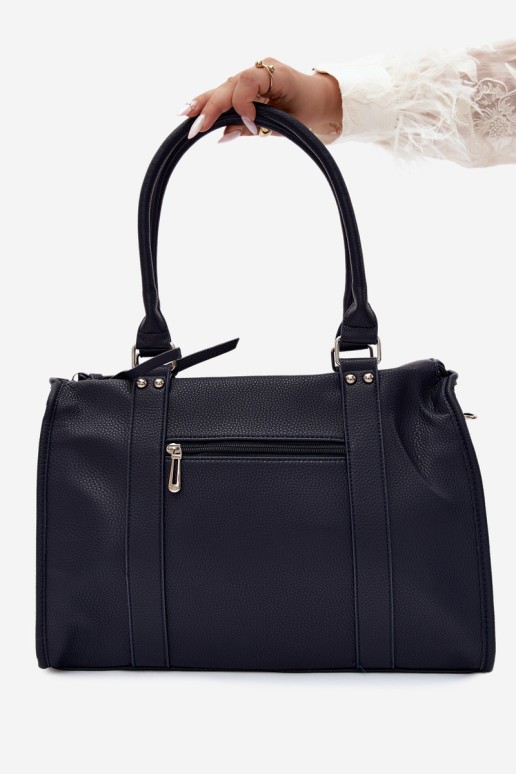 Flora&Co didelė tamsiai mėlyna odinė Nolita rankinė