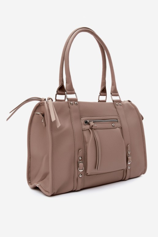 Flora&Co didelė smėlio spalvos odinė rankinė Nolita