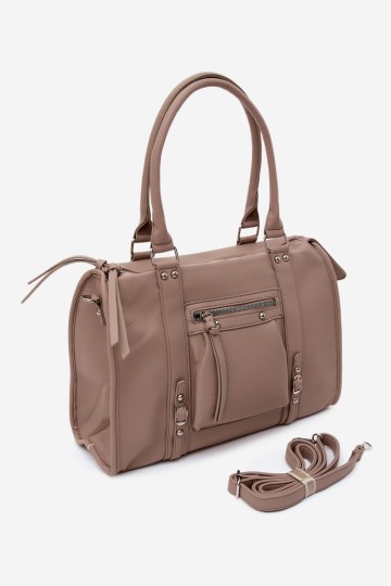 Flora&Co didelė smėlio spalvos odinė rankinė Nolita 2