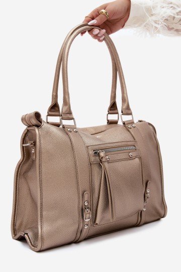 Flora&Co didelė odinė rankinė su auksine Nolita rankena
