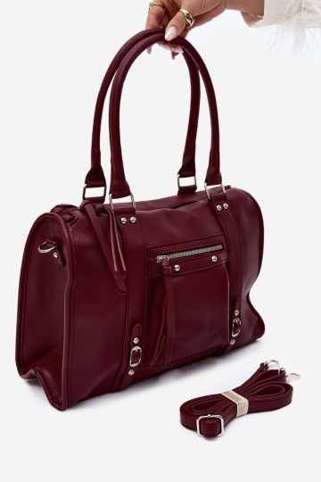 Flora&Co didelė bordo spalvos odinė rankinė Nolita 2