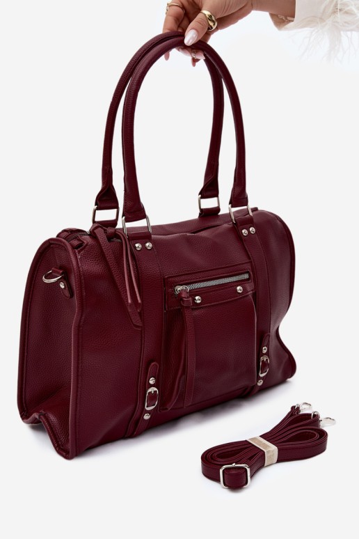Flora&Co didelė bordo spalvos odinė rankinė Nolita