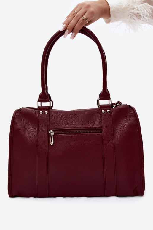 Flora&Co didelė bordo spalvos odinė rankinė Nolita