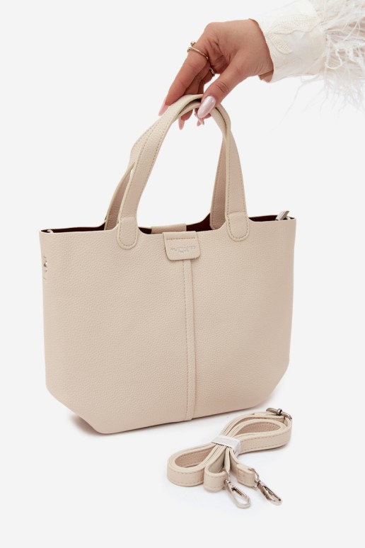 Flora&Co Blaire šviesiai smėlio spalvos odinė moteriška rankinė