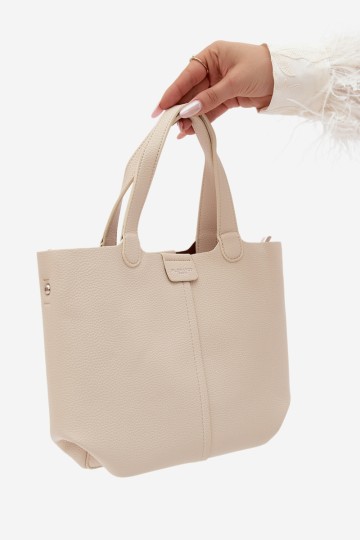 Flora&Co Blaire šviesiai smėlio spalvos odinė moteriška rankinė 2