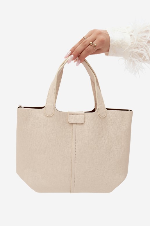 Flora&Co Blaire šviesiai smėlio spalvos odinė moteriška rankinė