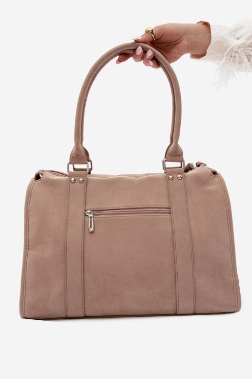 Flora&Co didelė smėlio spalvos zomšinė rankinė Nolita