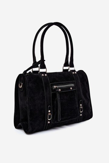 Flora&Co didelė juoda zomšinė Nolita rankinė