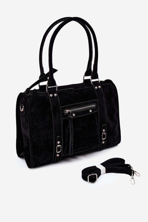 Flora&Co didelė juoda zomšinė Nolita rankinė