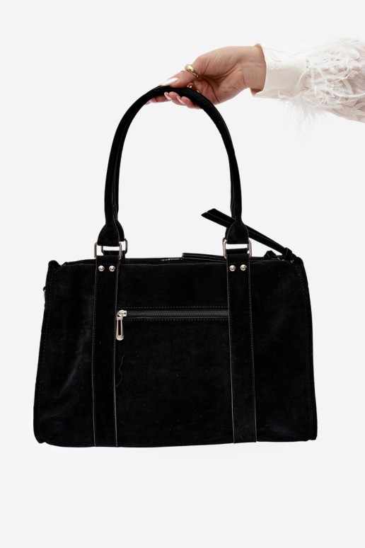 Flora&Co didelė juoda zomšinė Nolita rankinė