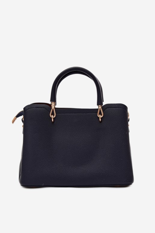 Flora&Co odinė rankinė su gėlėtu raktų pakabuku, tamsiai mėlyna, Noomi