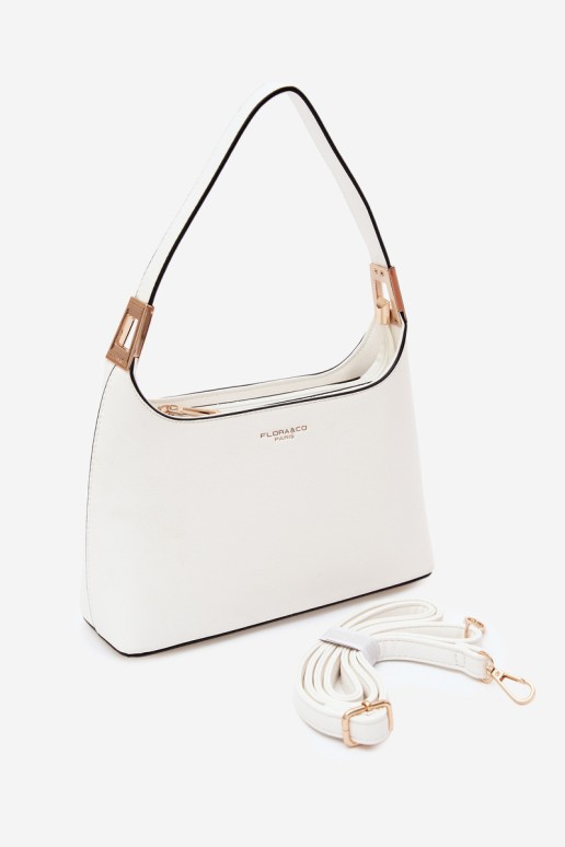 Flora&Co Gretta balta odinė moteriška rankinė