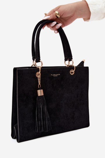 Flora&Co moteriška juoda zomšos Ottilie rankinė