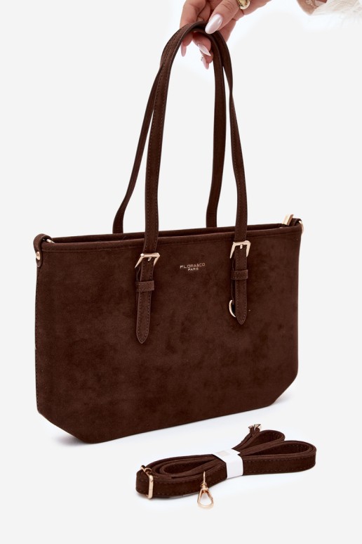 „Flora&Co“ šokoladinis „Araminta Suede“ pirkinių krepšys