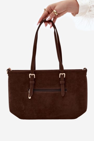 „Flora&Co“ šokoladinis „Araminta Suede“ pirkinių krepšys
