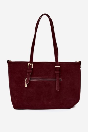 Flora&Co Burgundy Araminta Suede Pirkinių krepšys