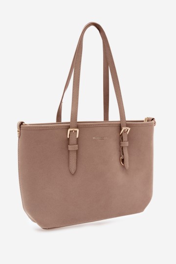 „Flora&Co“ smėlio spalvos „Araminta Suede“ pirkinių krepšys 2