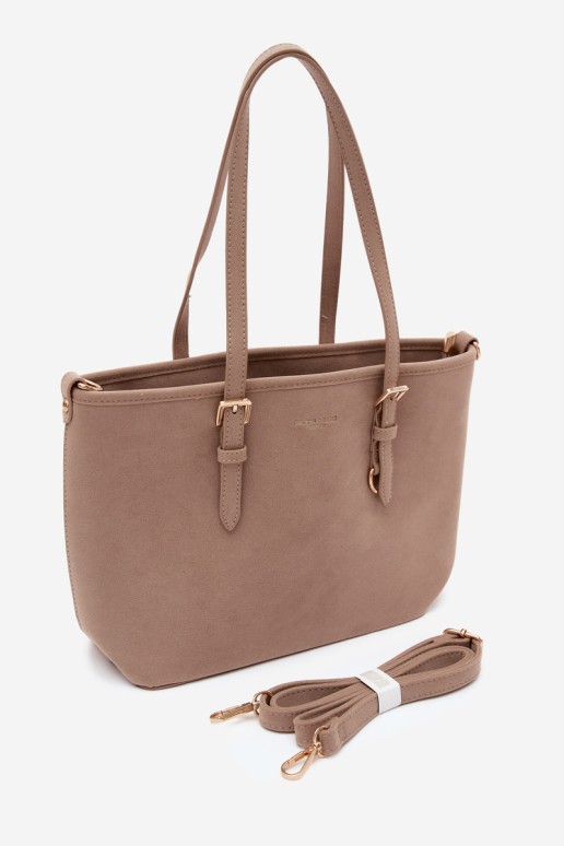 „Flora&Co“ smėlio spalvos „Araminta Suede“ pirkinių krepšys
