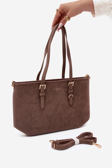 „Flora&Co“ pilkai rudos spalvos „Araminta Suede“ pirkinių krepšys 2