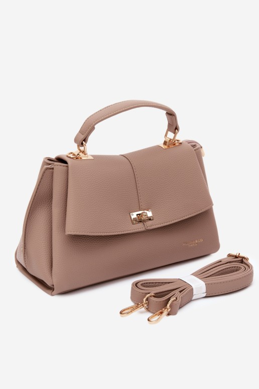 Flora&Co Sybella smėlio spalvos odinė moteriška rankinė