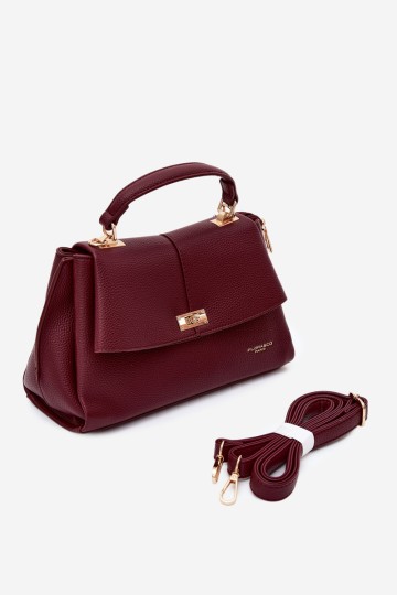 Flora&Co Sybella bordo spalvos odinė moteriška rankinė 2