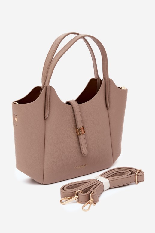 Flora&Co moteriška odinė rankinė smėlio spalvos karamelės spalvos