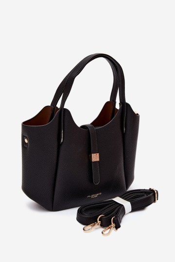 Flora&Co moteriška odinė rankinė, juodos iriso spalvos