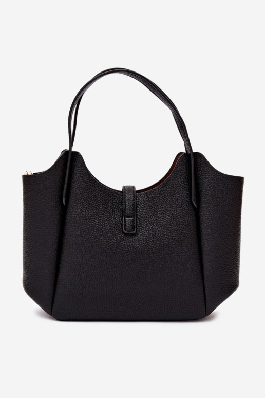 Flora&Co moteriška odinė rankinė, juodos iriso spalvos