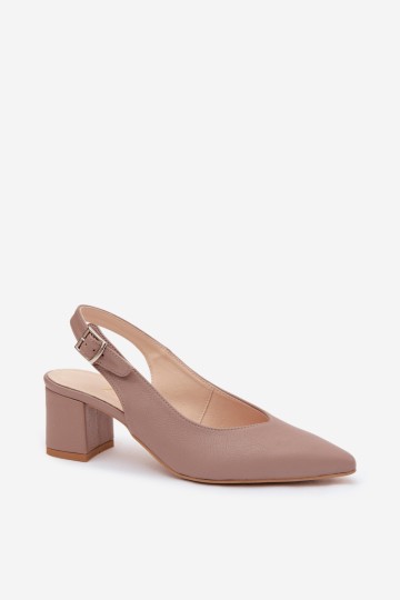 „Zazoo 1122 Taupe“ smailios nosies basutės su kulniuku 2