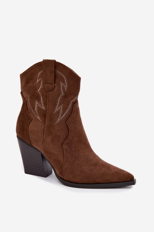Moteriški kaubojiški aulinukai su kulnu Camel spalvos „Berella“