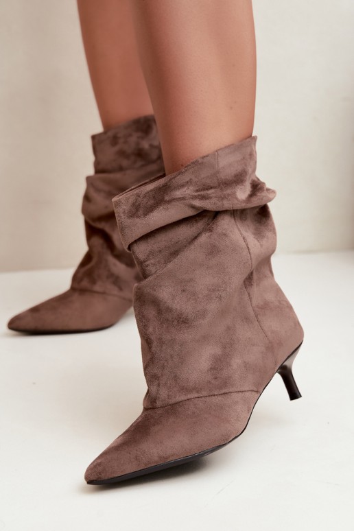Khaki spalvos „Farren Slouchy“ užsegami aulinukai iki kulno