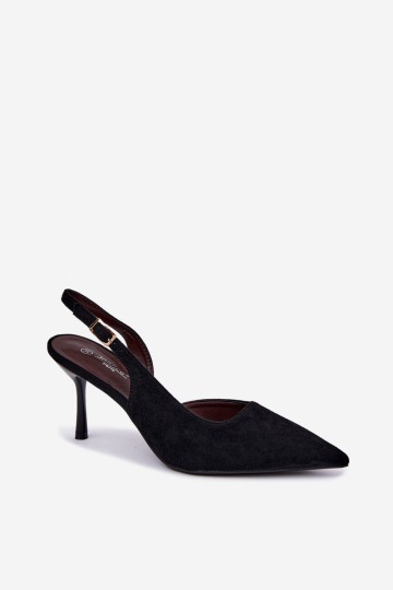 Juodos „Cassy Suede“ aukštakulnės basutės 2